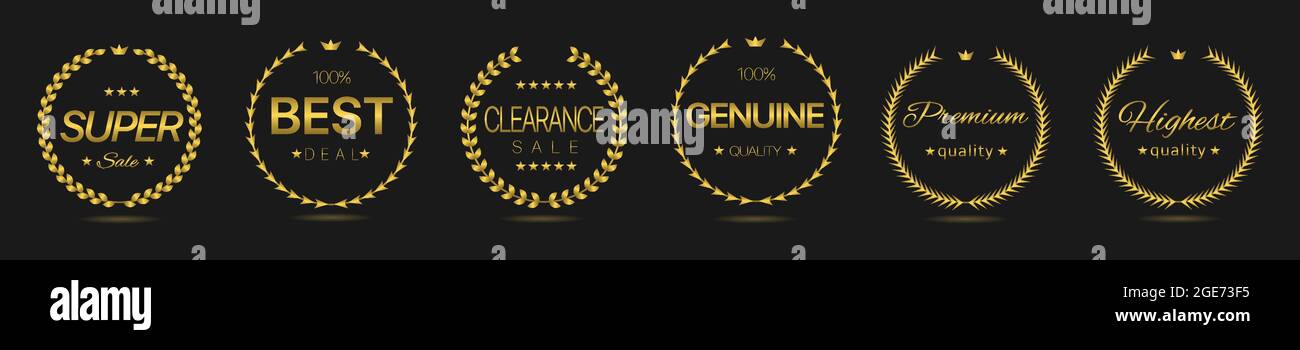 Premium quality Golden laurel wreath label set Stock Vector Image & Art ...