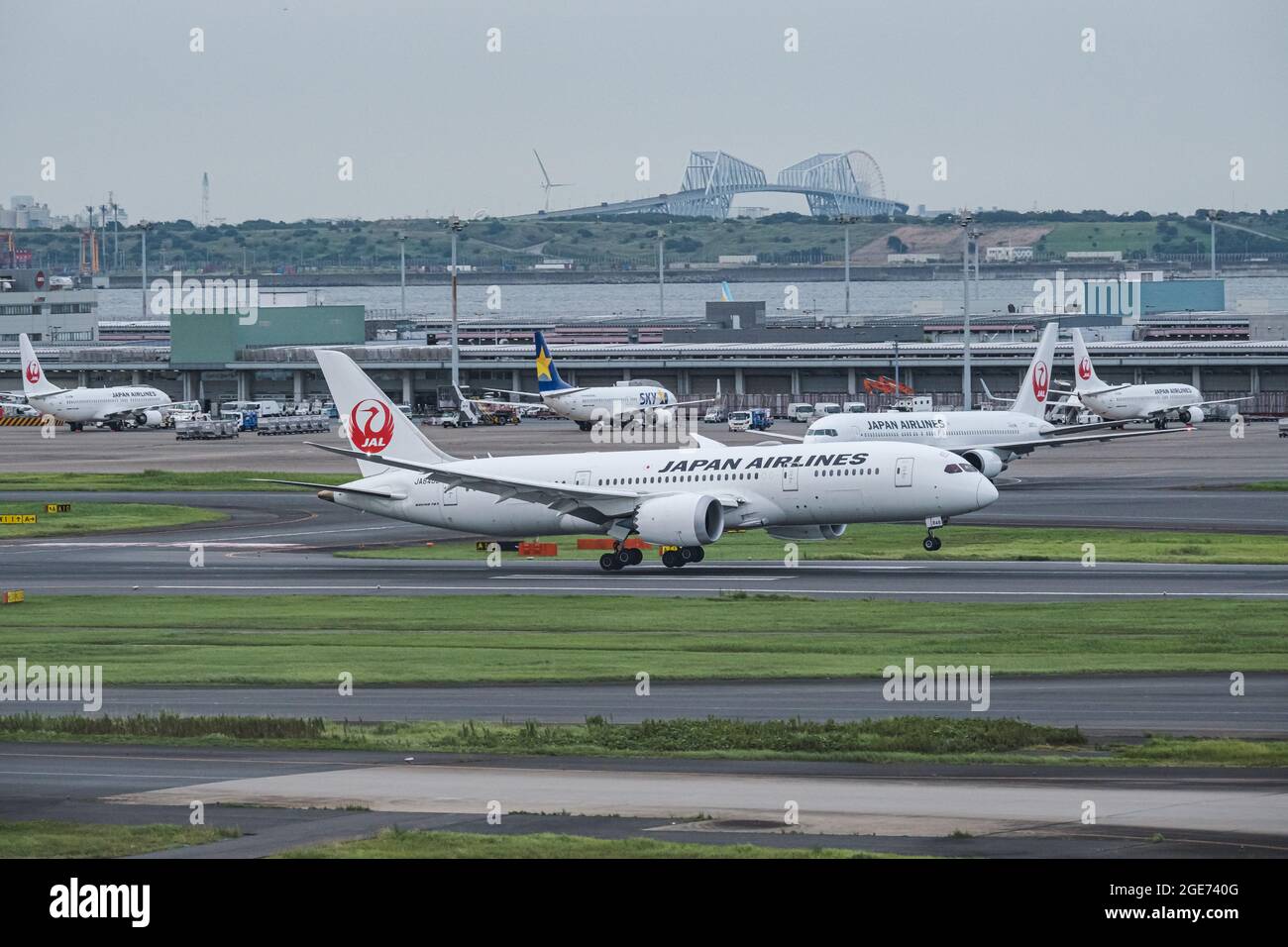 Jetliners at Haneda Airport Stock Photo