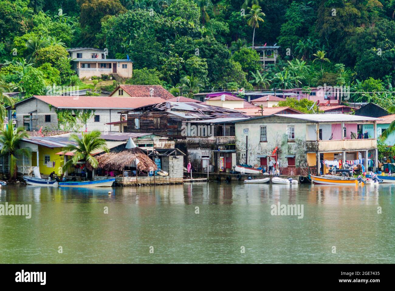 Coastal buildings in Portobelo village, Panama Stock Photo Alamy