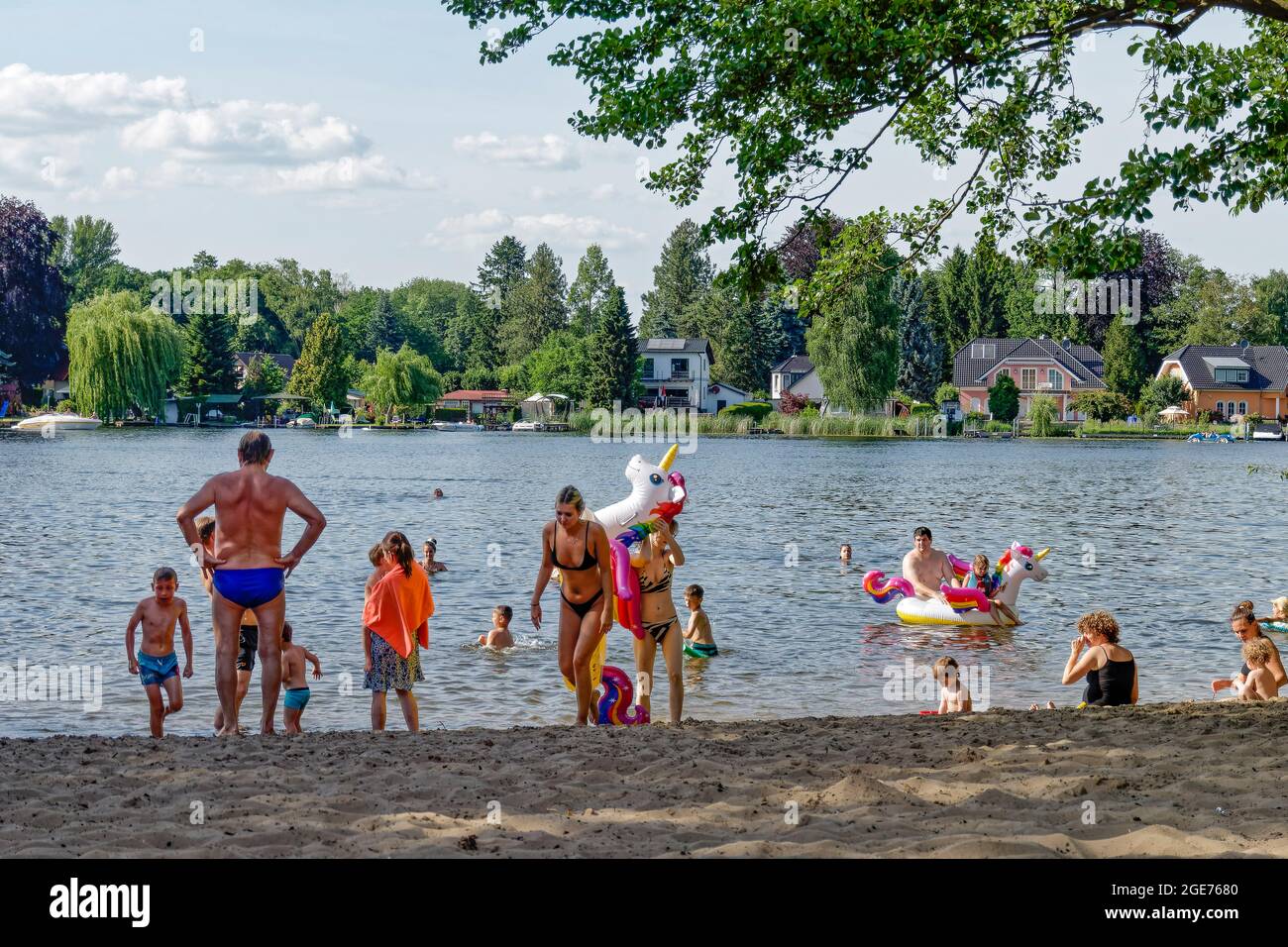 Kleiner Müggelsee, An der Düne, Badestrand, Berlin, Köpenick Stock ...
