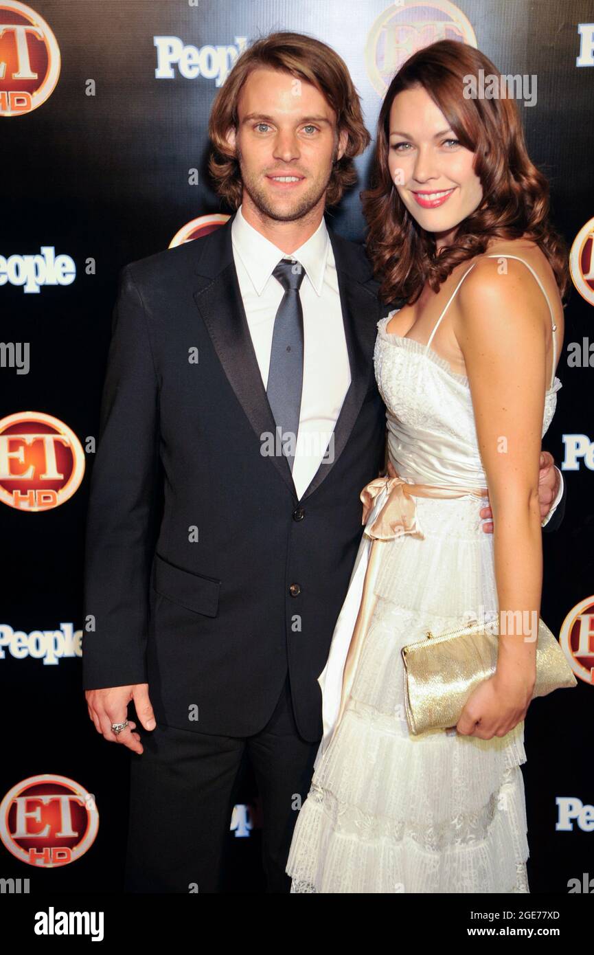 Actor Jesse Spencer and Louise Griffiths attends arrivals for Entertainment Tonight and PEOPLE Emmy After Party at Walt Disney Concert Hall on September 21, 2008 in Los Angeles, California. Stock Photo