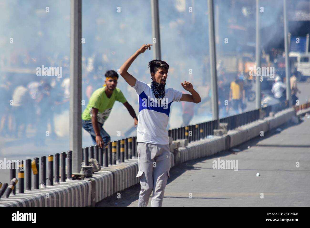 A Kashmiri Shiite mourners shouts religious slogans as government ...