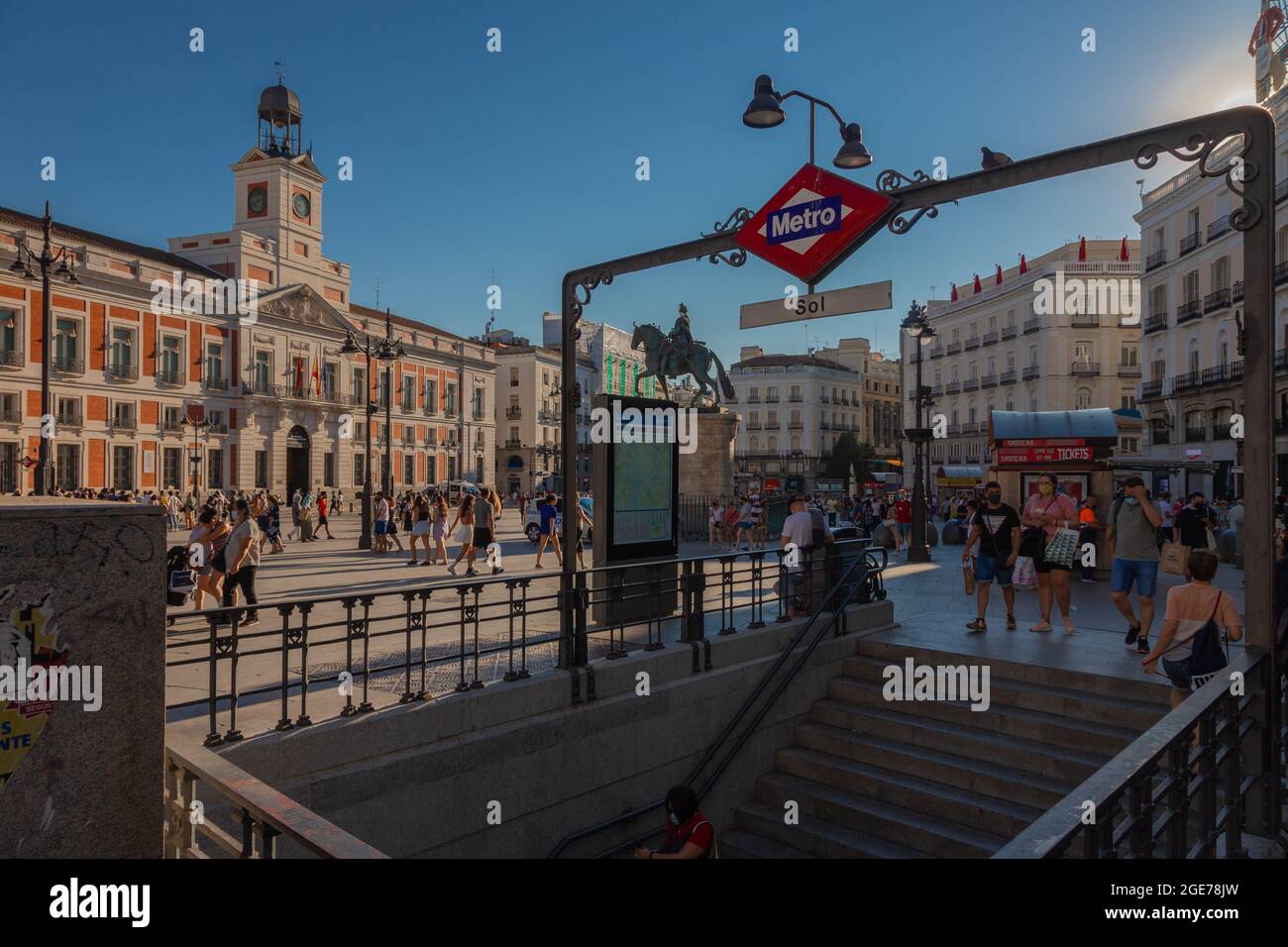Puerta del Sol in the centre of Madrid. famous for the annual countdown ...