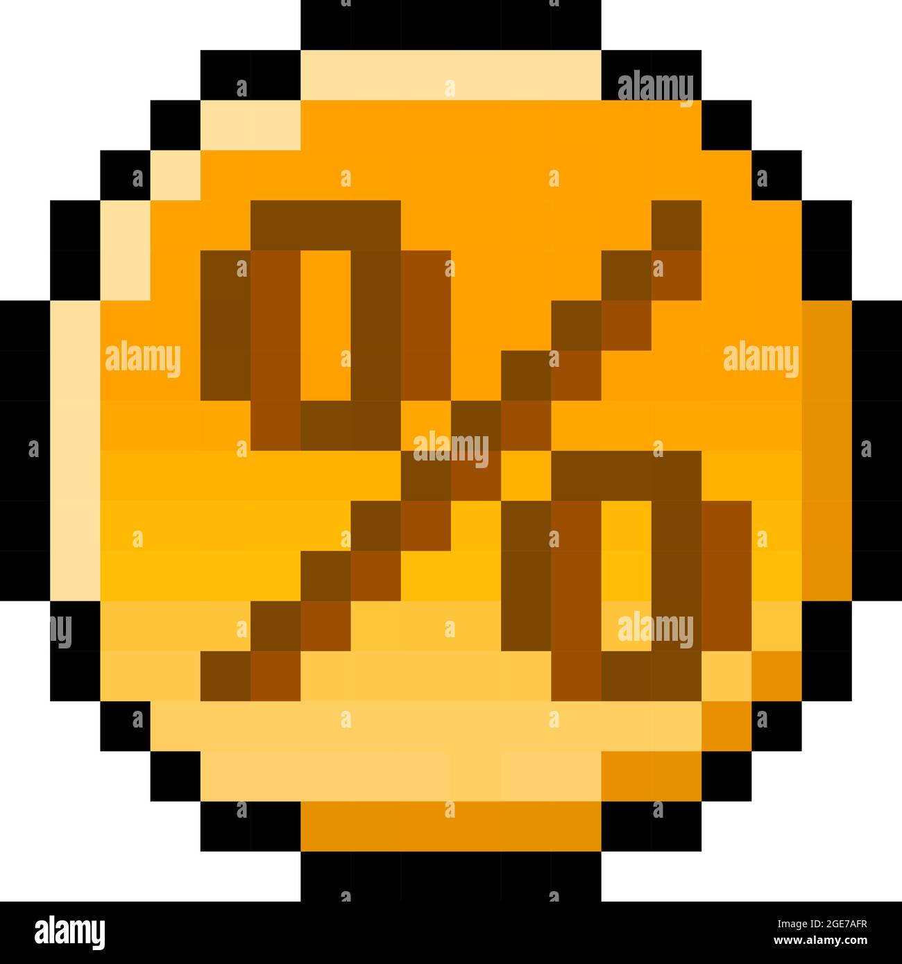 Pixel 8 bit percentage coin - vector, isolated Stock Vector