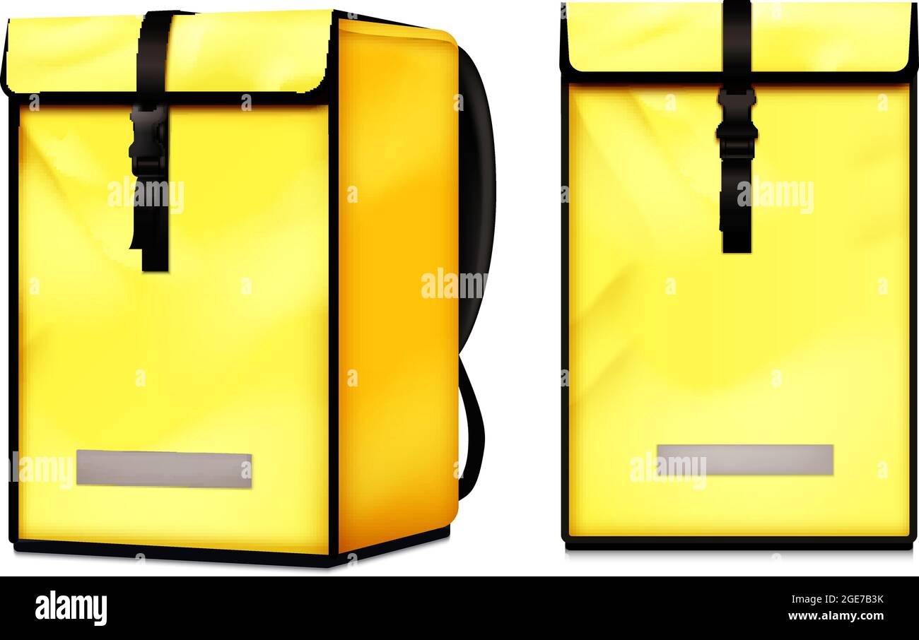Hot food delivery courier insulated backpack bag front side view