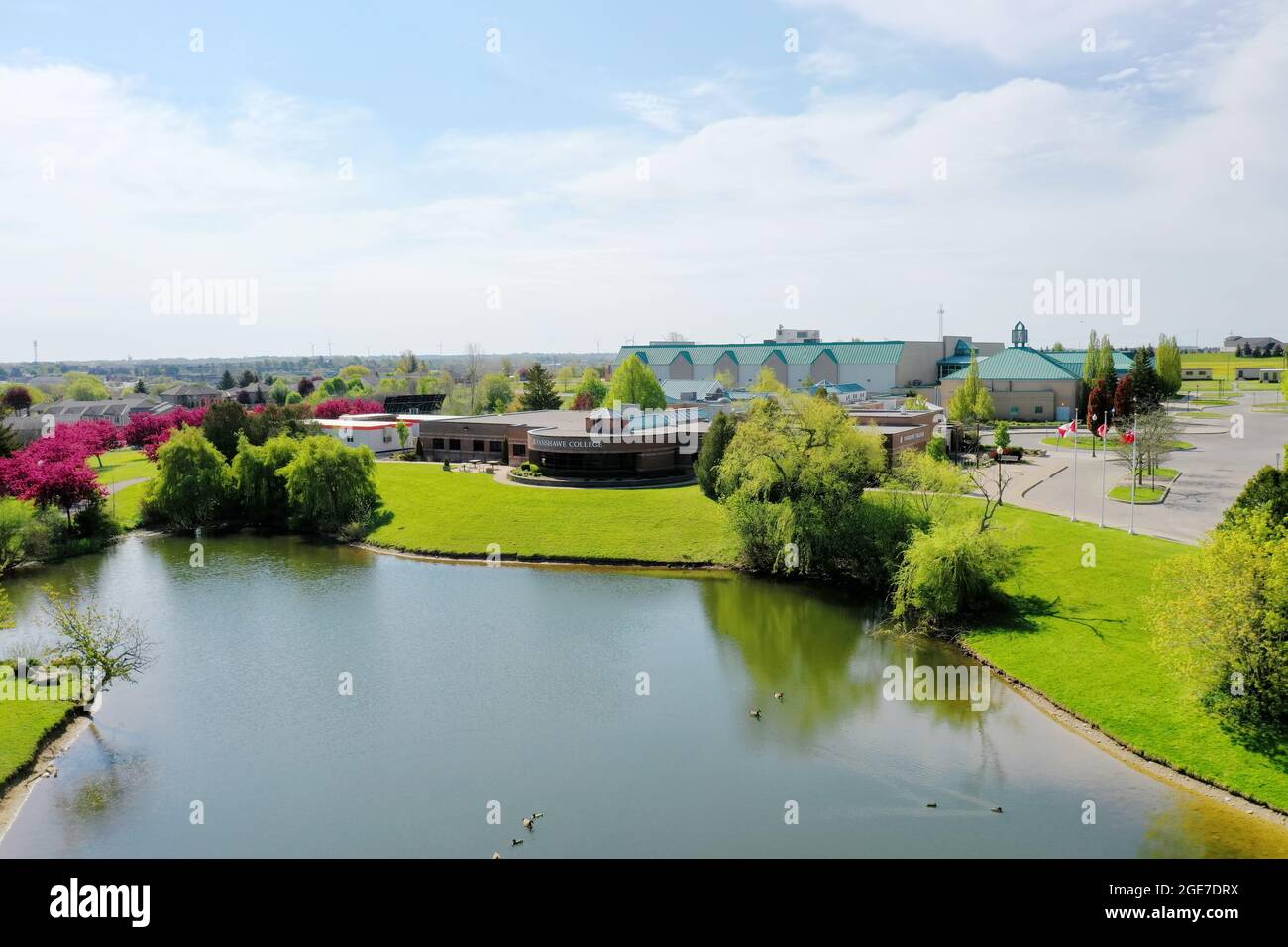 An aerial view of Fanshawe College in Woodstock, Ontario, Canada Stock