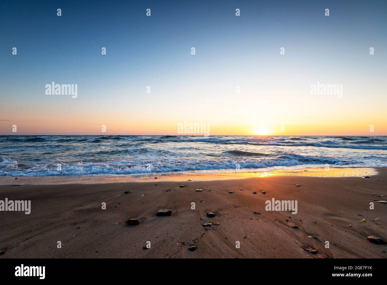 Scenic view of beautiful sunset above the sea Stock Photo - Alamy