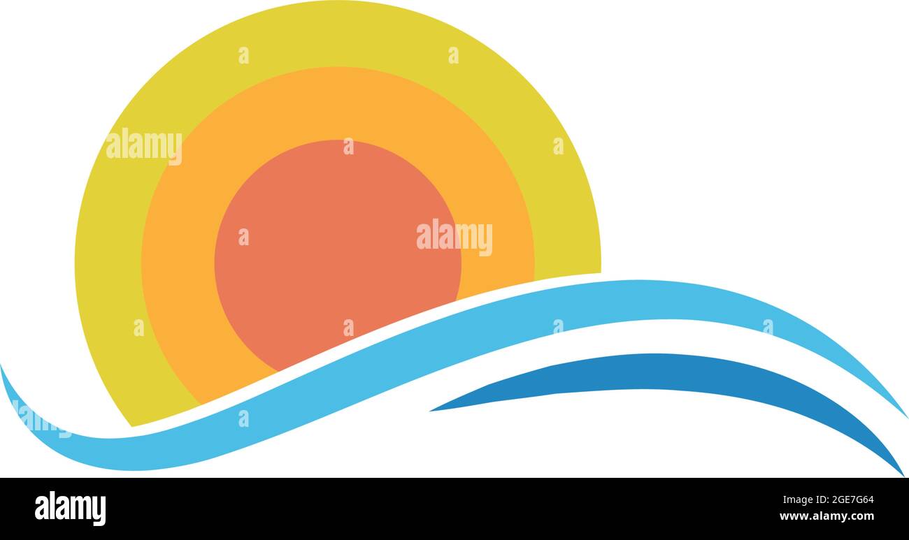 Sunset icon logo vector design template illustrator Stock Vector Image ...