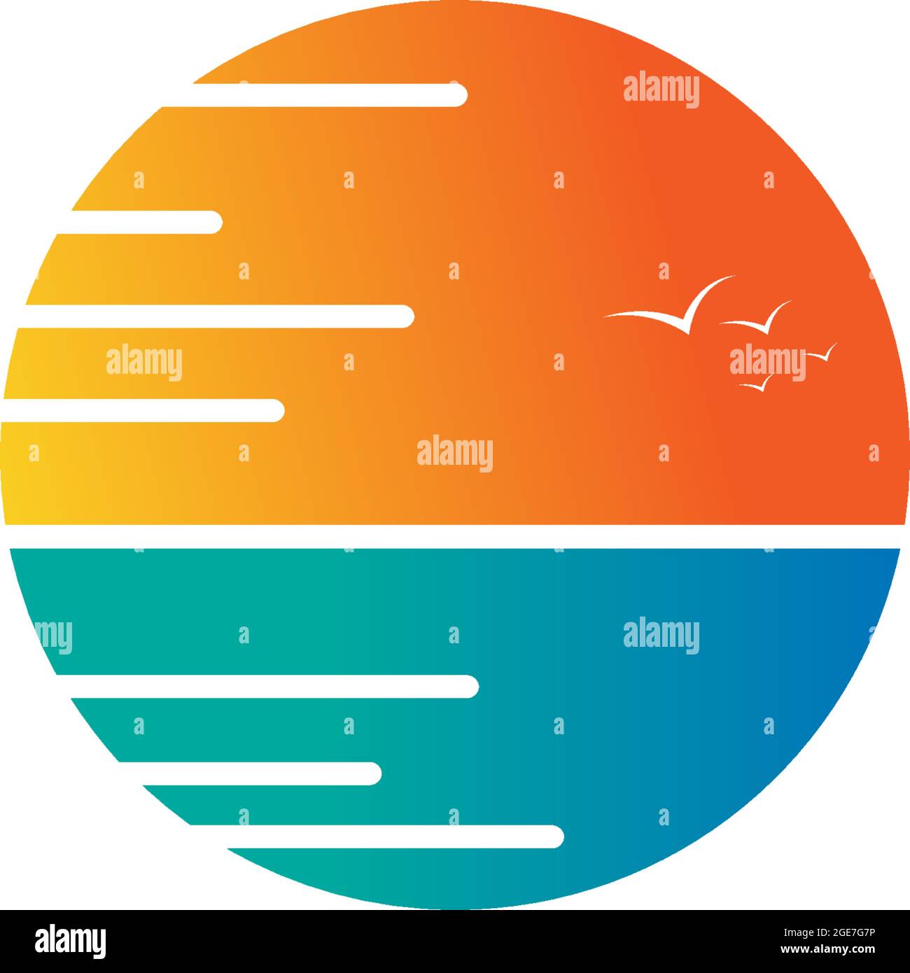 Sunset icon logo vector design template illustrator Stock Vector Image ...