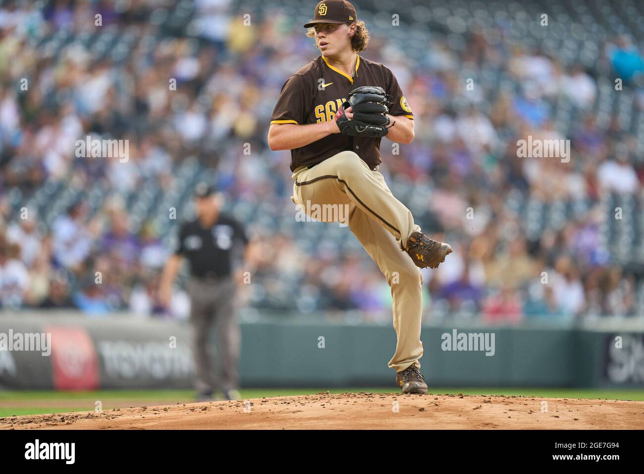 Denver, US, 16/08/2021, August 16 2021 San Diego pitcher Ryan Weathers