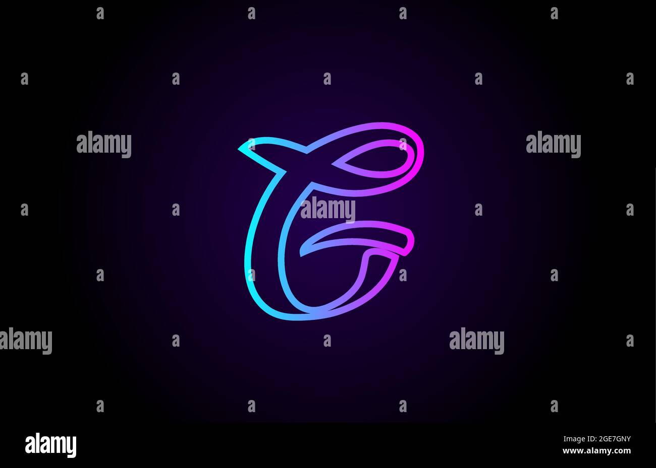 pink blue G line alphabet letter logo for business and company ...