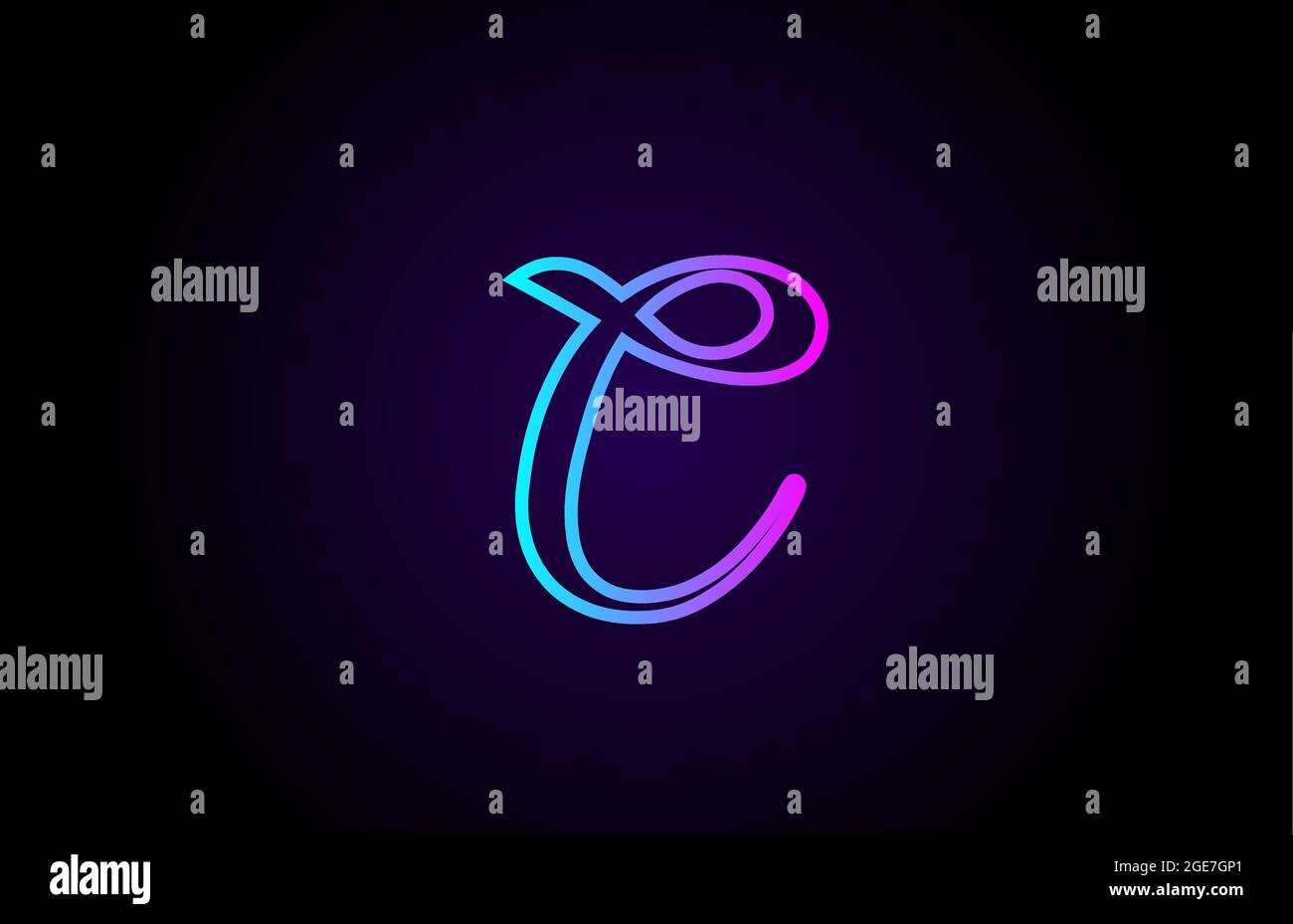 pink blue C line alphabet letter logo for business and company ...