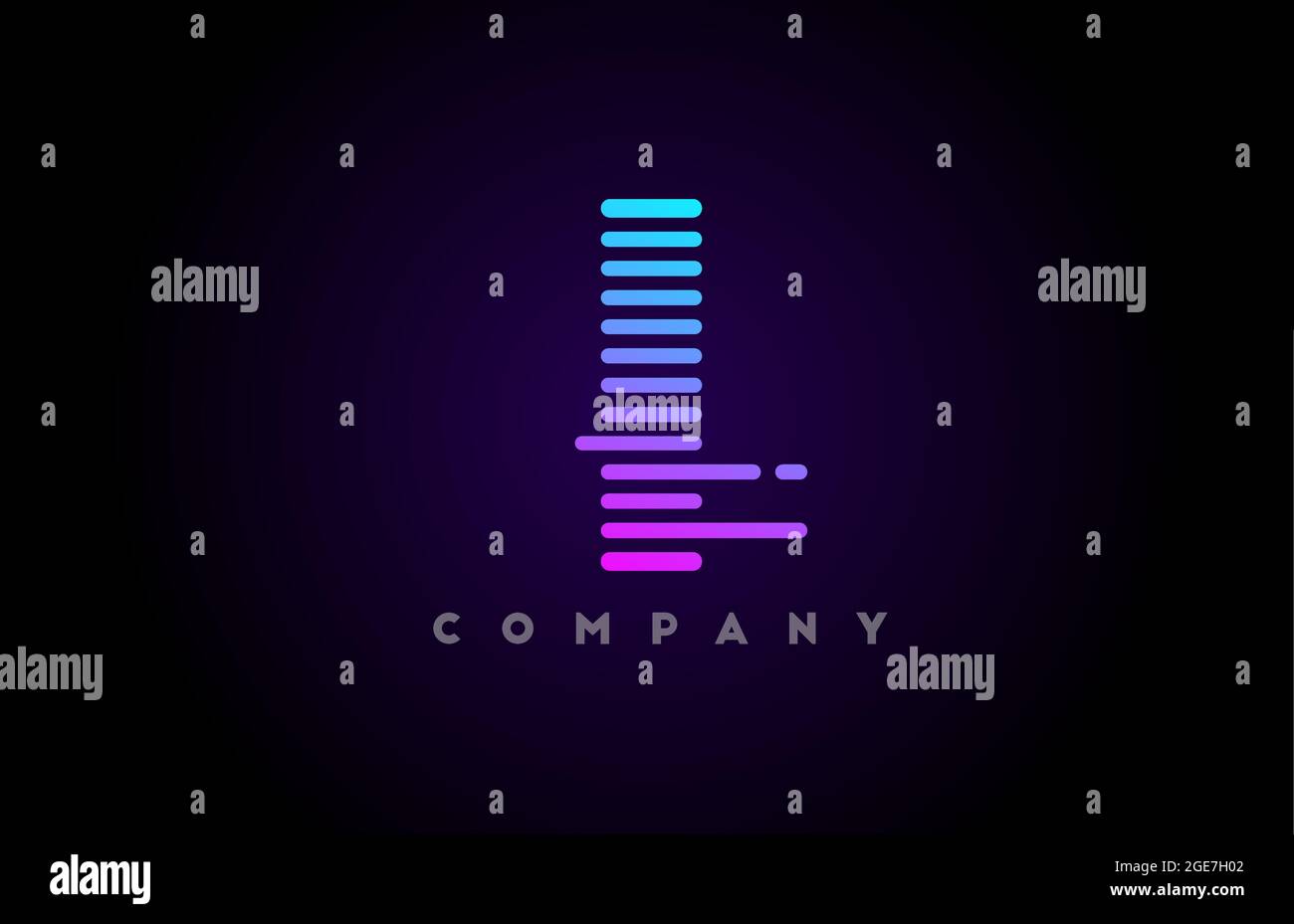 blue pink gradient lines I alphabet letter logo icon for company and ...
