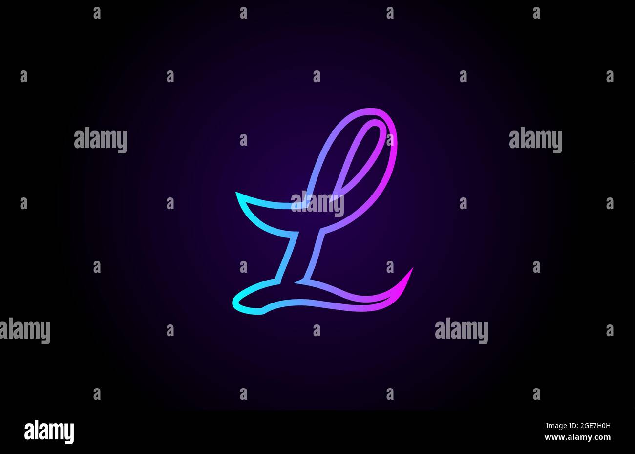 pink blue L line alphabet letter logo for business and company ...