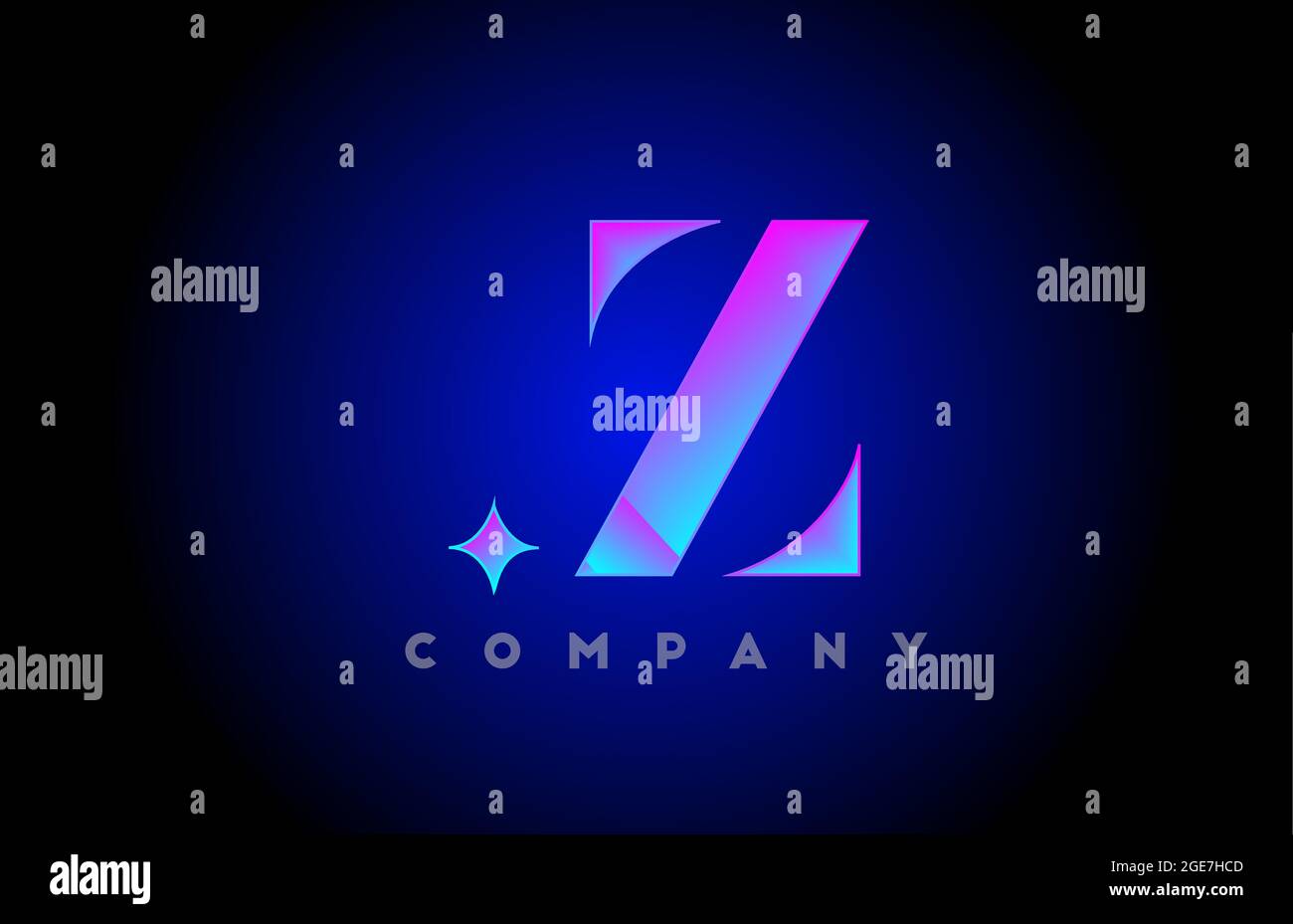 Z alphabet letter icon logo template. Company and business design with ...