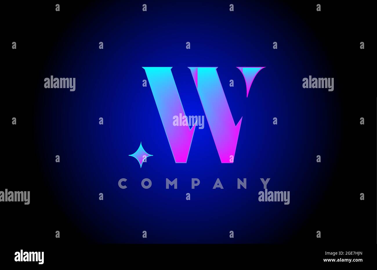 W alphabet letter icon logo template. Company and business design with ...