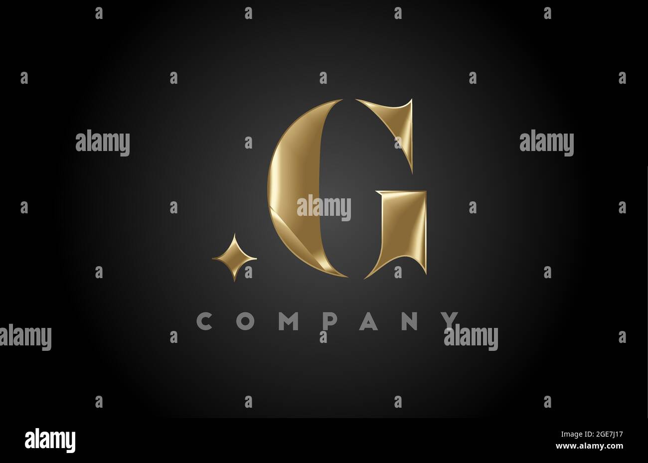 G gold metal alphabet letter icon logo template. Company and business ...