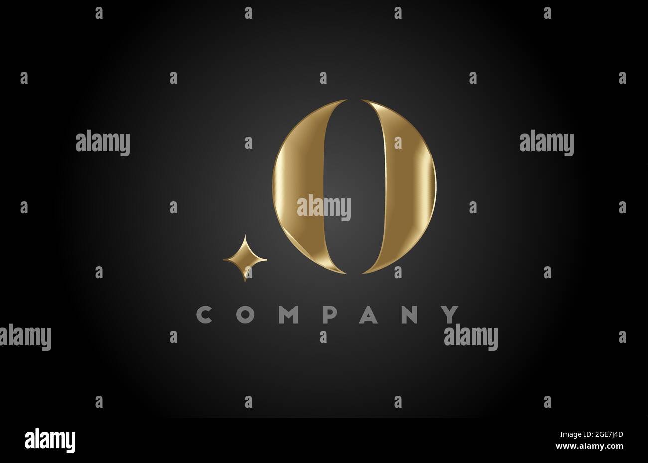 O gold metal alphabet letter icon logo template. Company and business ...