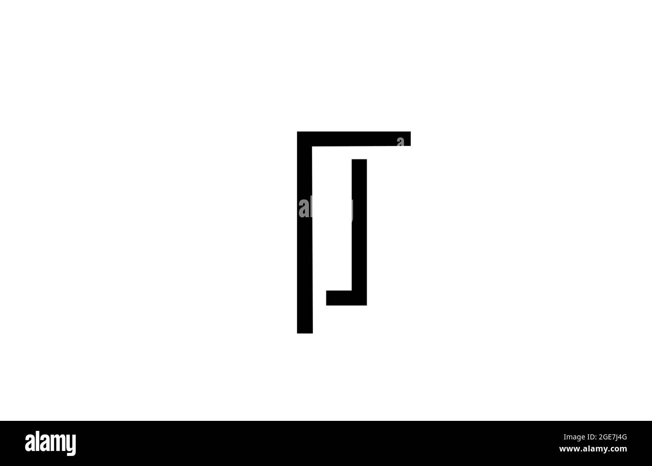 I black and white line alphabet letter logo for business icon. Simple ...