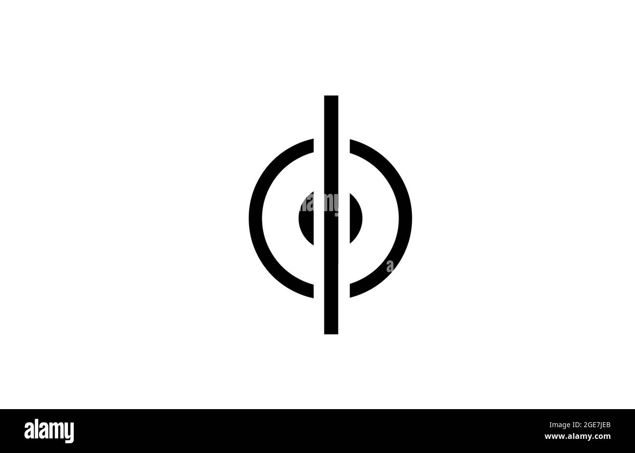 O black and white line alphabet letter logo for business icon. Simple ...