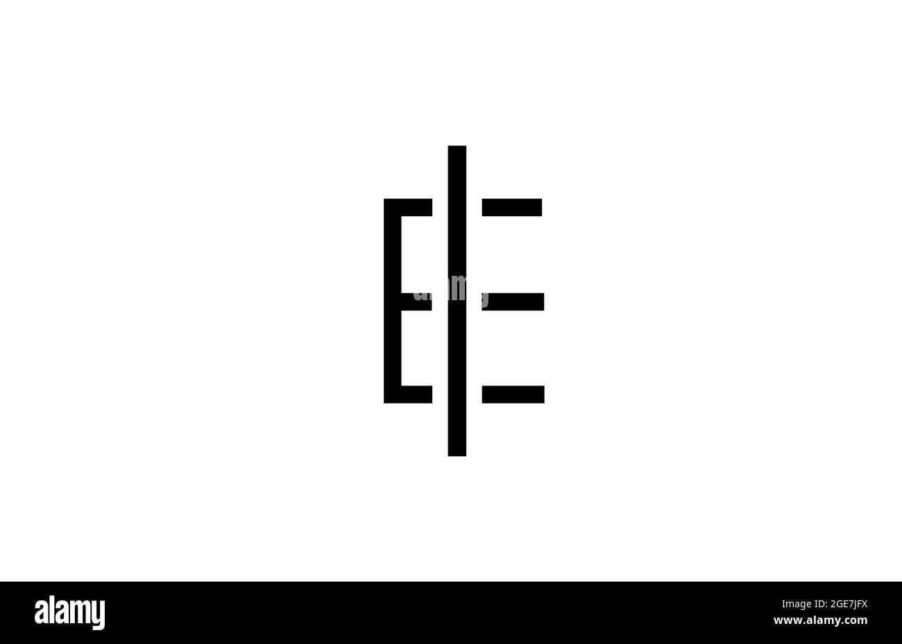E black and white line alphabet letter logo for business icon. Simple ...