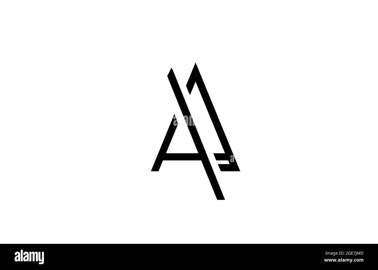 A black and white line alphabet letter logo for business icon. Simple ...