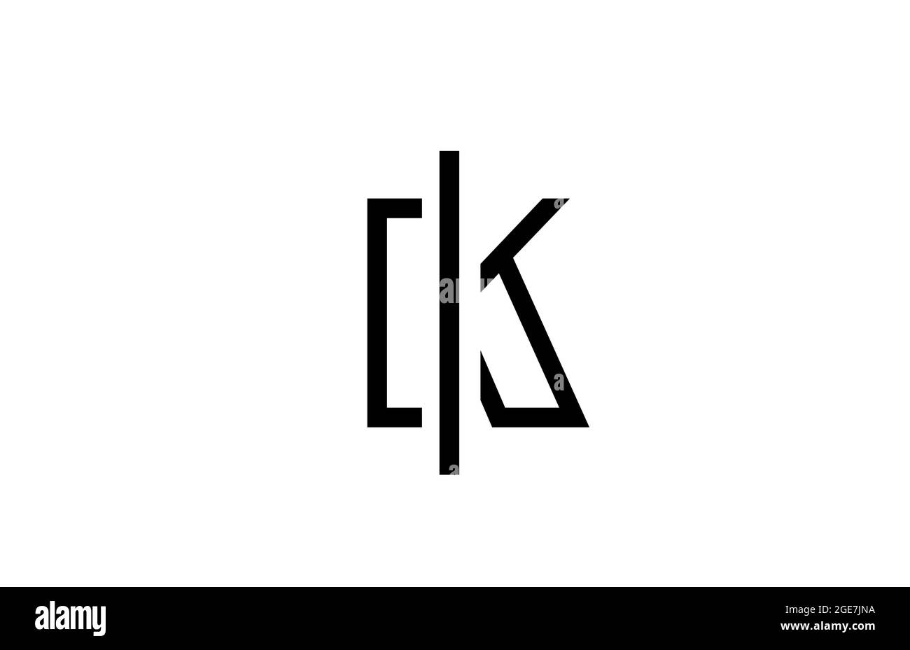 K black and white line alphabet letter logo for business icon. Simple ...