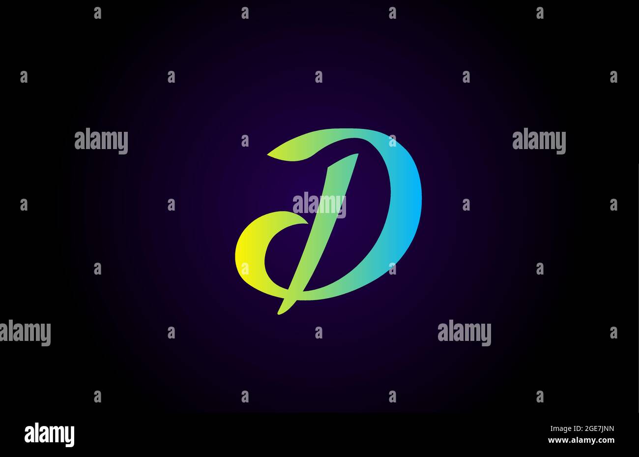 D alphabet letter logo icon for branding in green and yellow. Creative ...