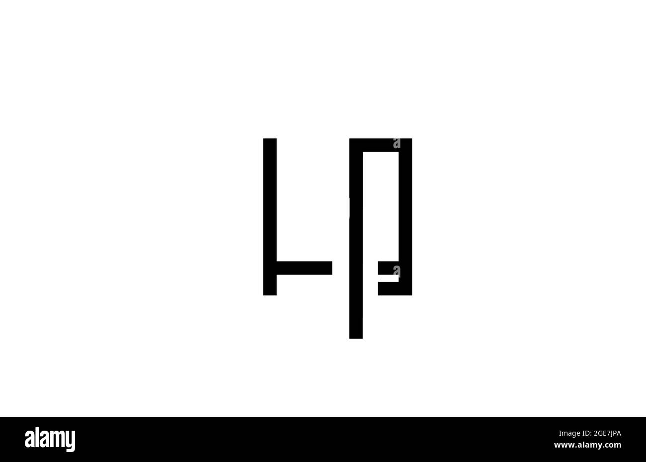 H black and white line alphabet letter logo for business icon. Simple ...