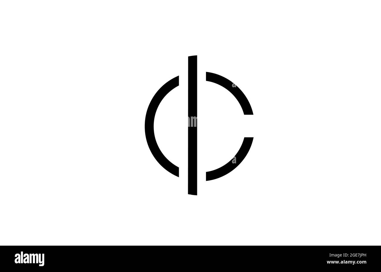 C black and white line alphabet letter logo for business icon. Simple ...