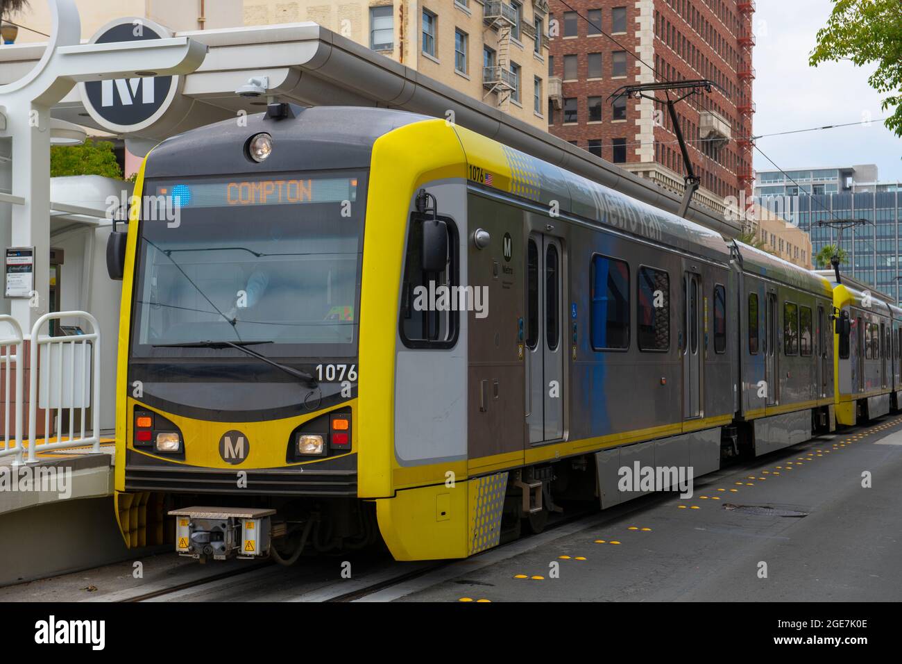 Los Angeles Metro Blue Line At Downtown Long Beach Station In City Of ...