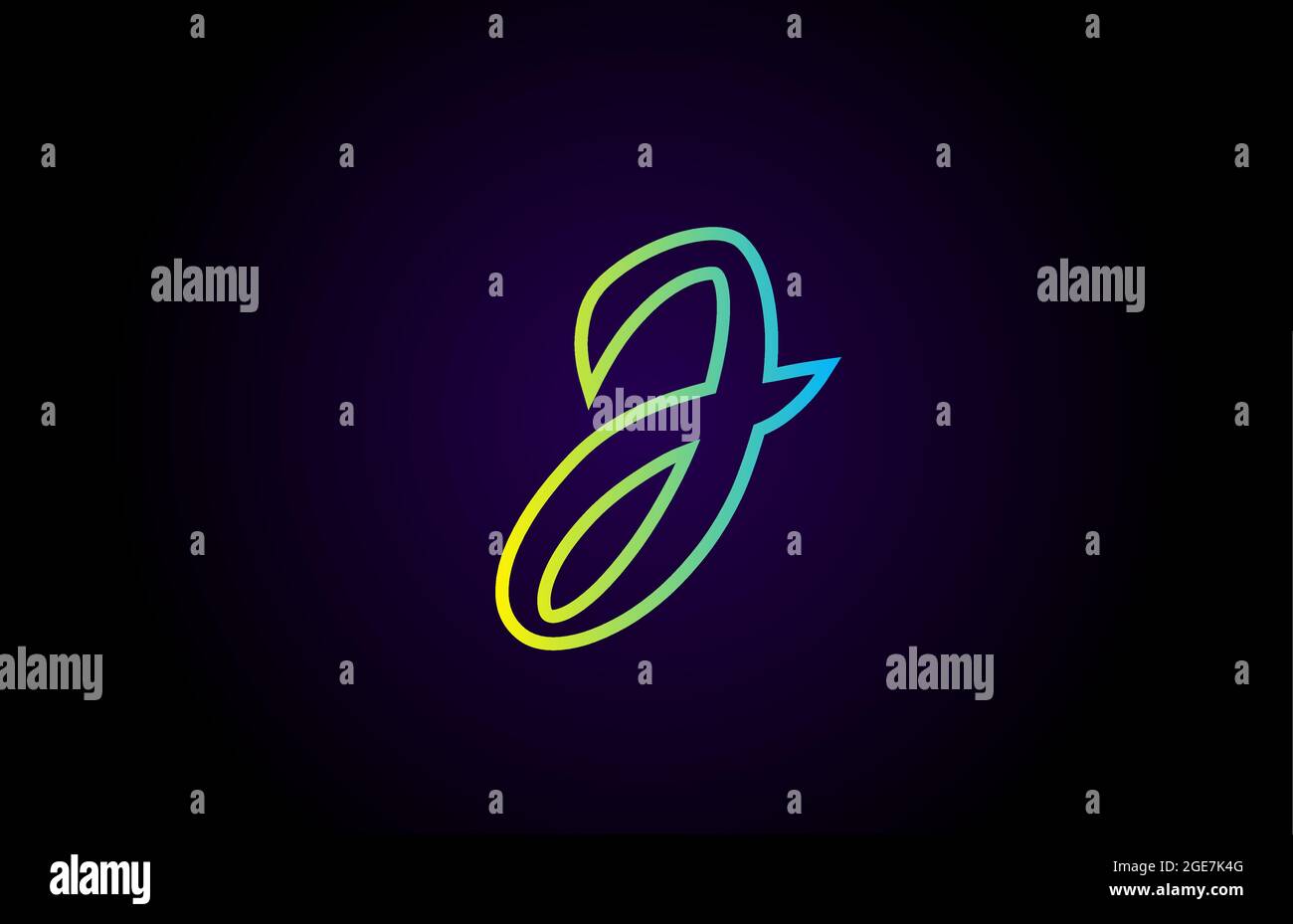 J green yellow creative handwritten alphabet letter logo for branding ...