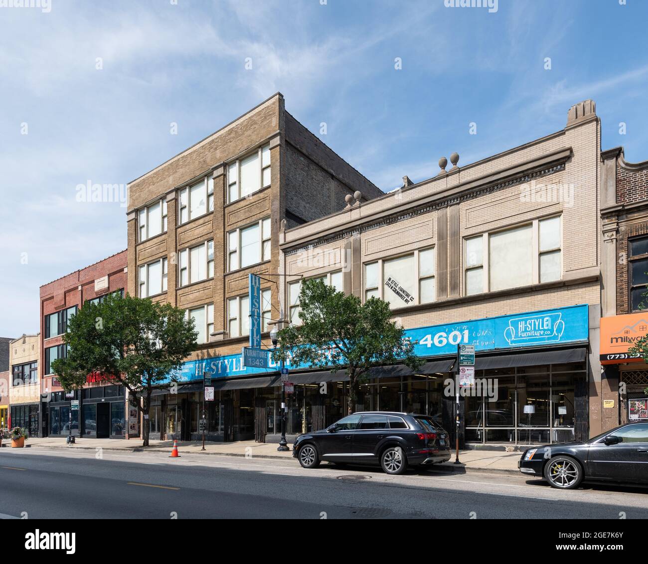 Commercial building on Milwaukee avenue in Wicker Park Stock Photo