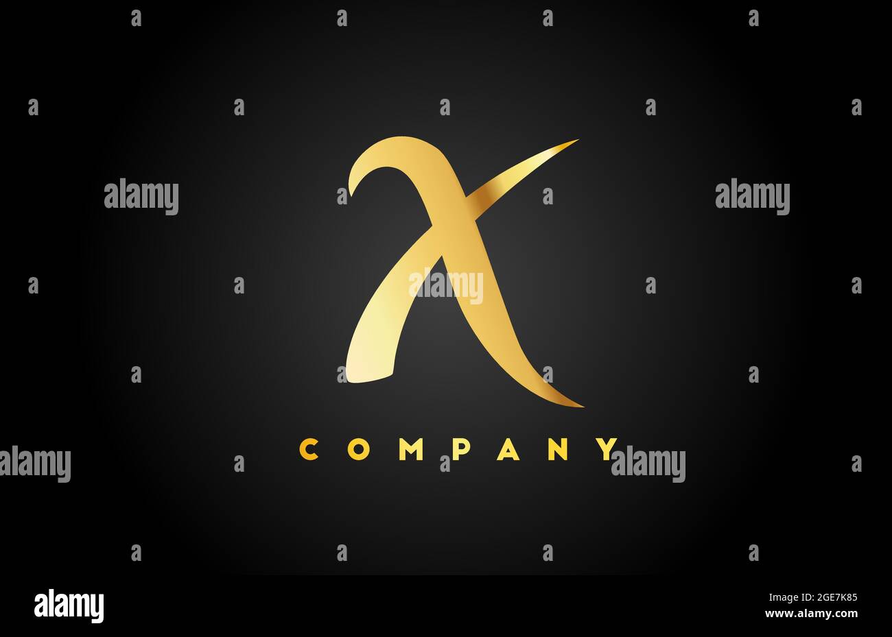 gold golden metal X alphabet letter logo icon for branding. Creative ...