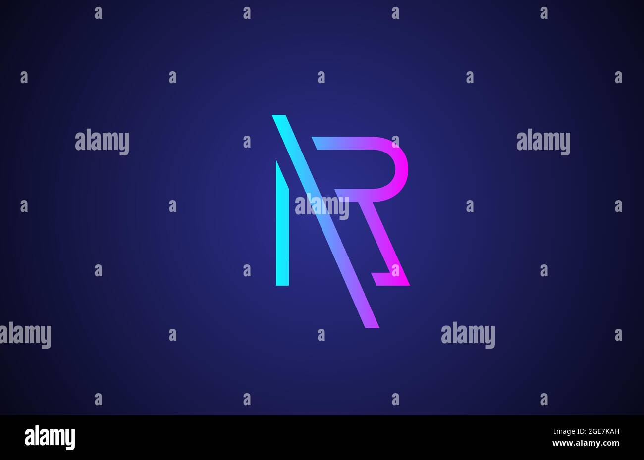 pink blue R line alphabet letter logo for business and company. Simple ...