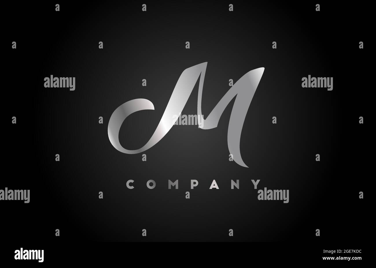 grey metal M alphabet letter logo icon for branding. Creative company ...