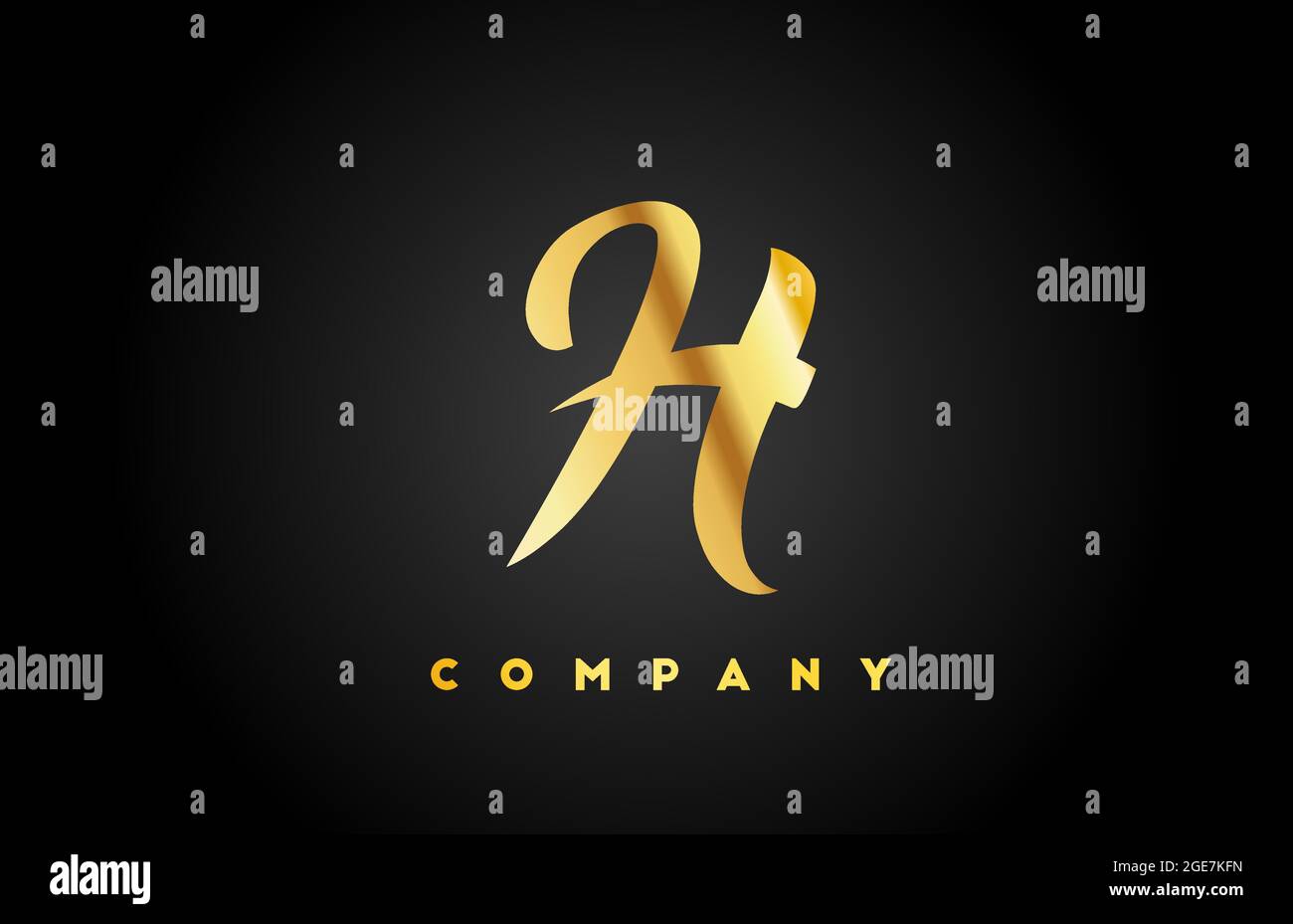 gold golden metal H alphabet letter logo icon for branding. Creative ...