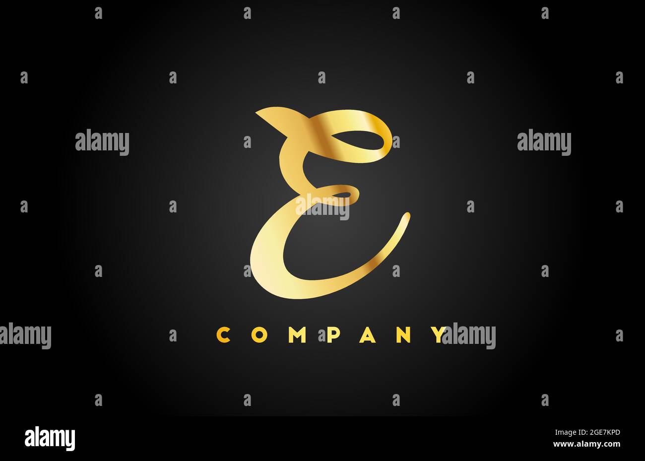 gold golden metal E alphabet letter logo icon for branding. Creative ...