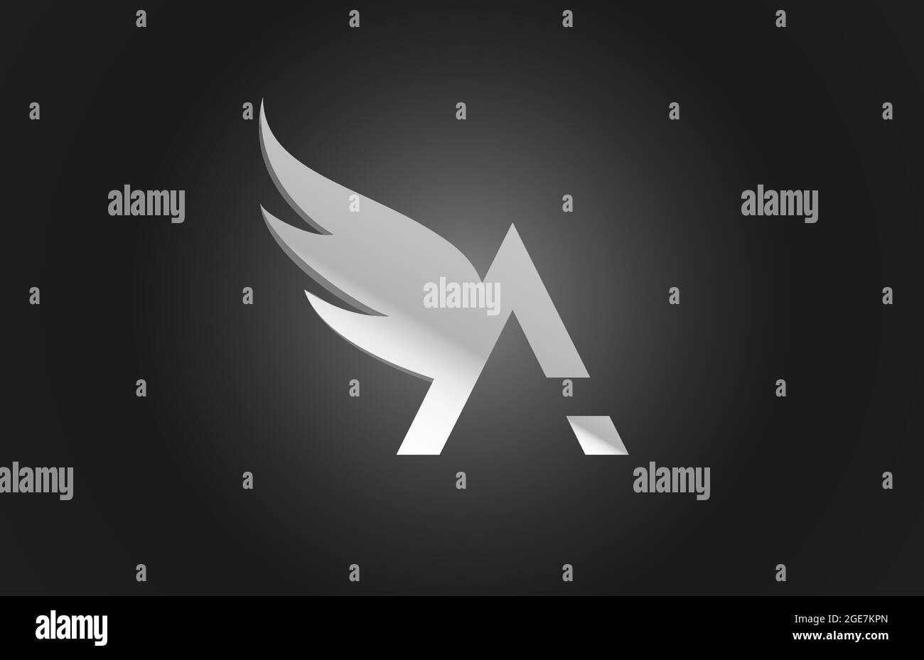 black and white A wing alphabet letter logo icon. Creative design for ...