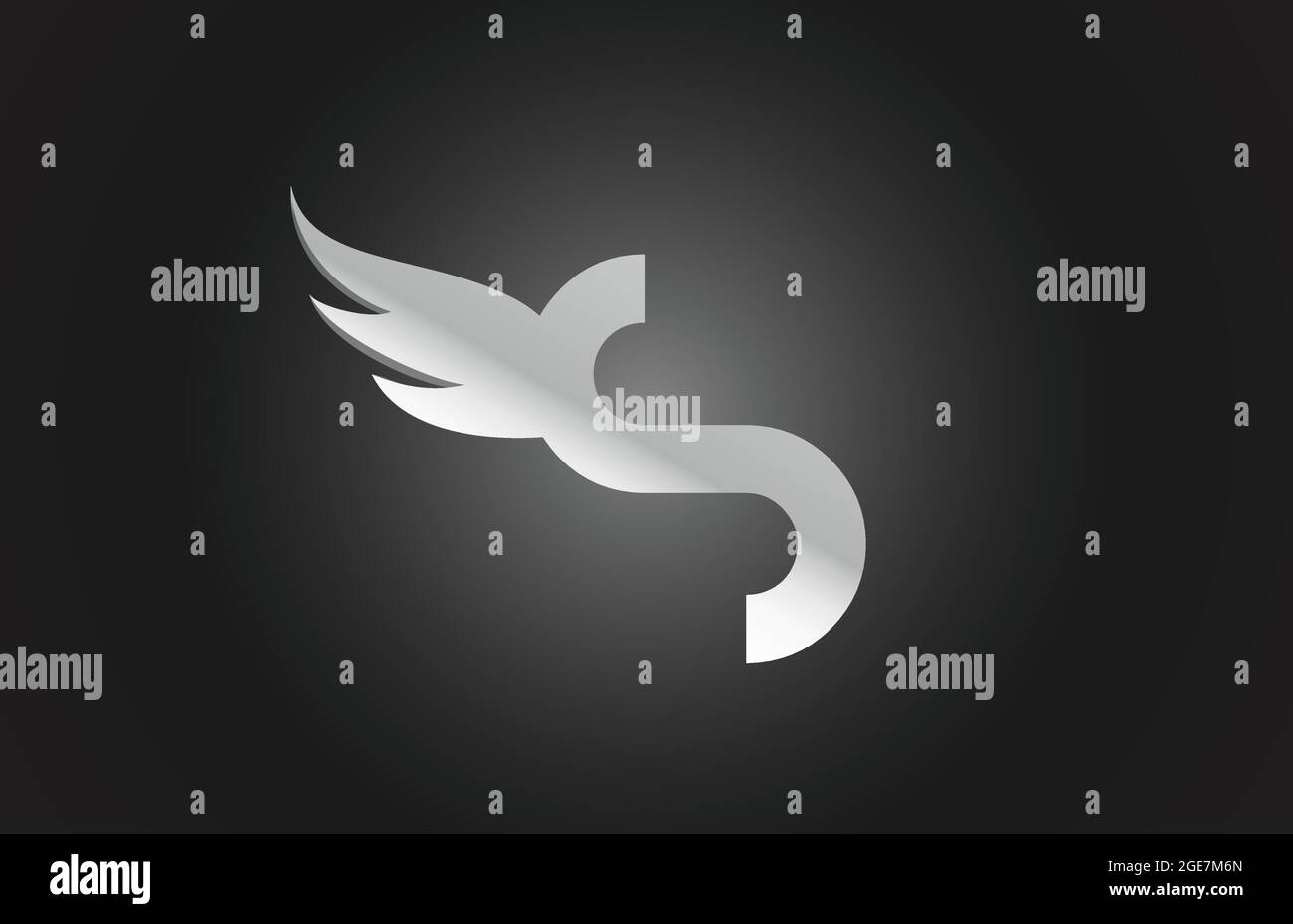 black and white S wing alphabet letter logo icon. Creative design for ...