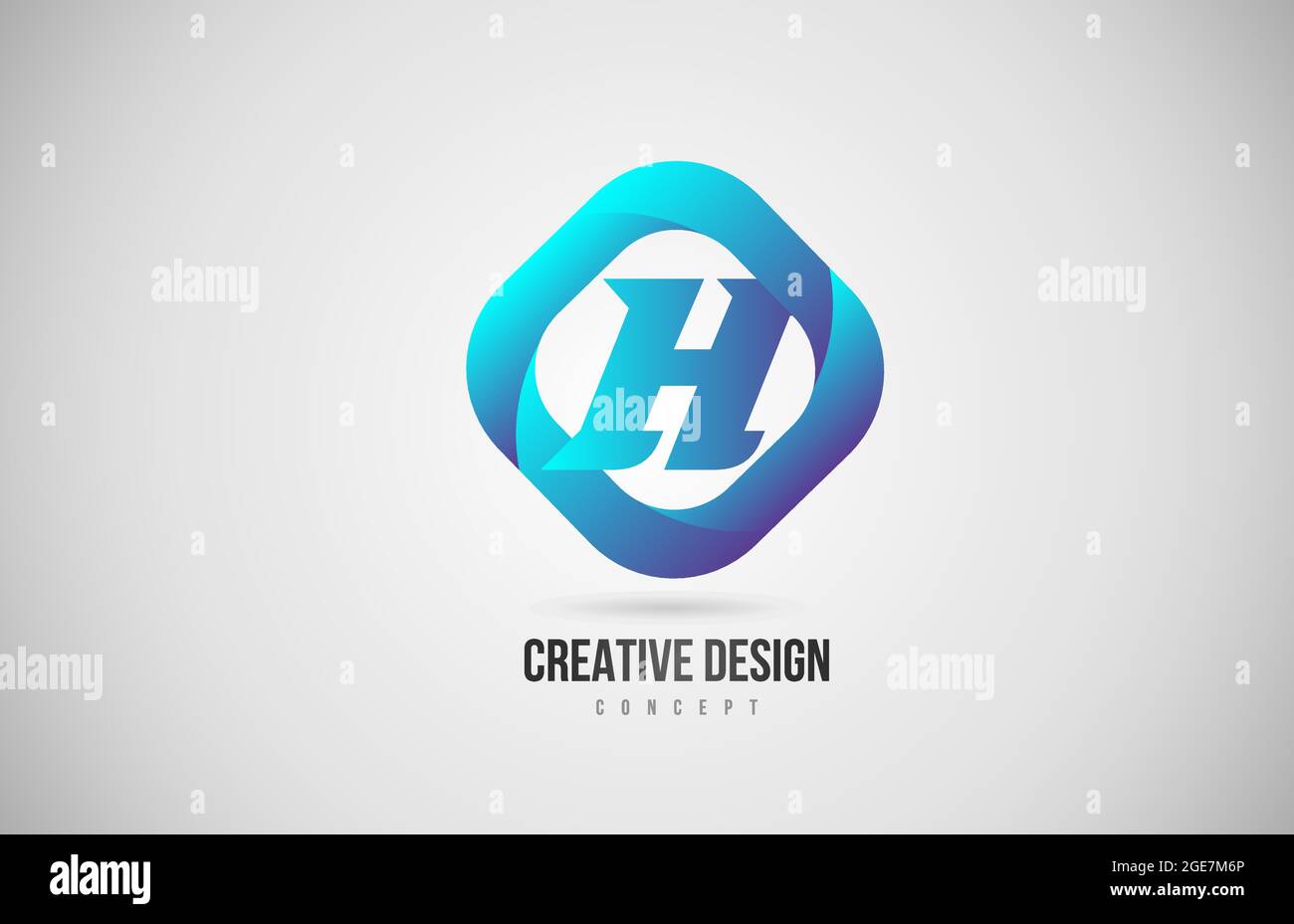 blue gradient H alphabet letter logo icon. Creative design for company ...