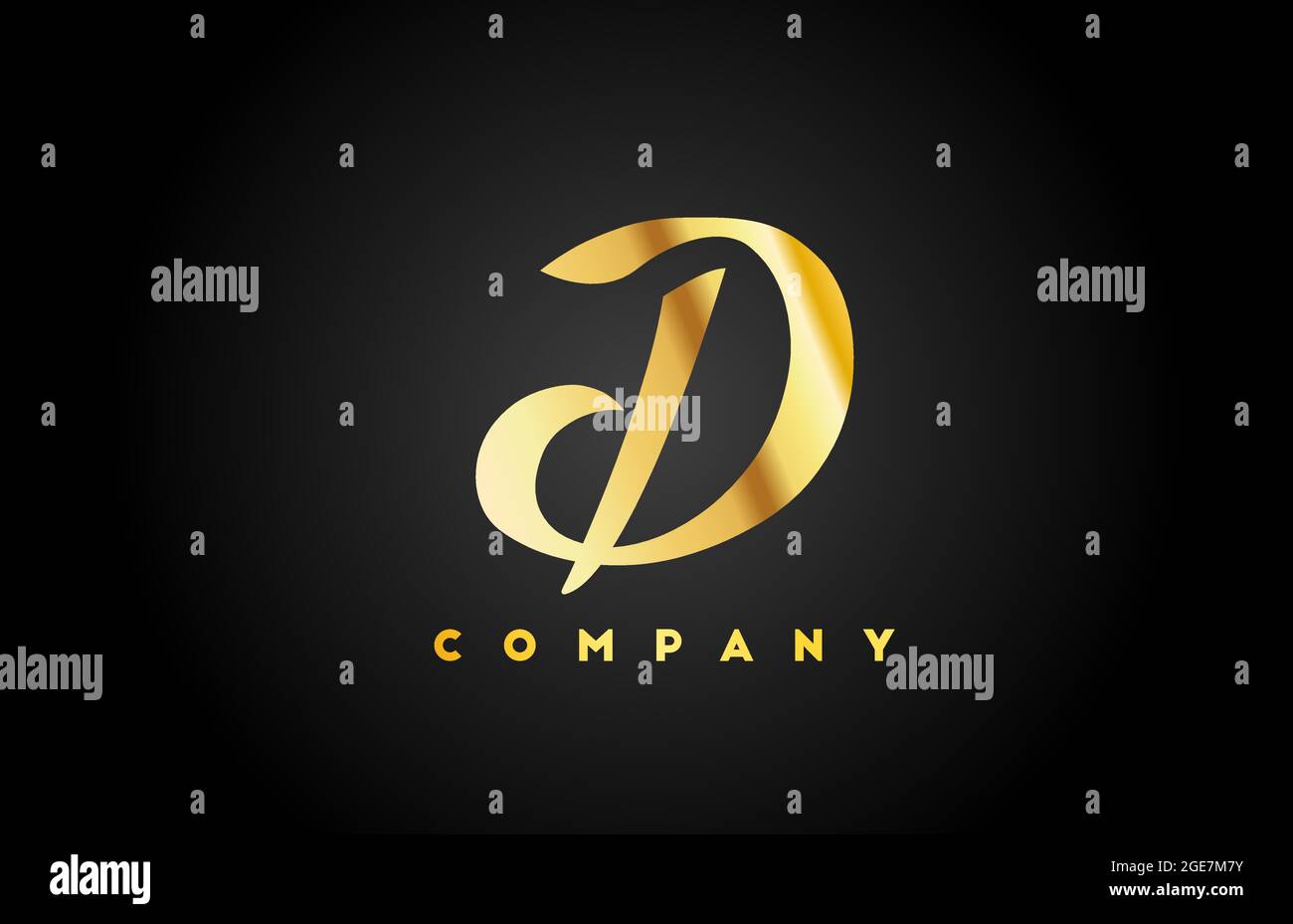 gold golden metal D alphabet letter logo icon for branding. Creative ...