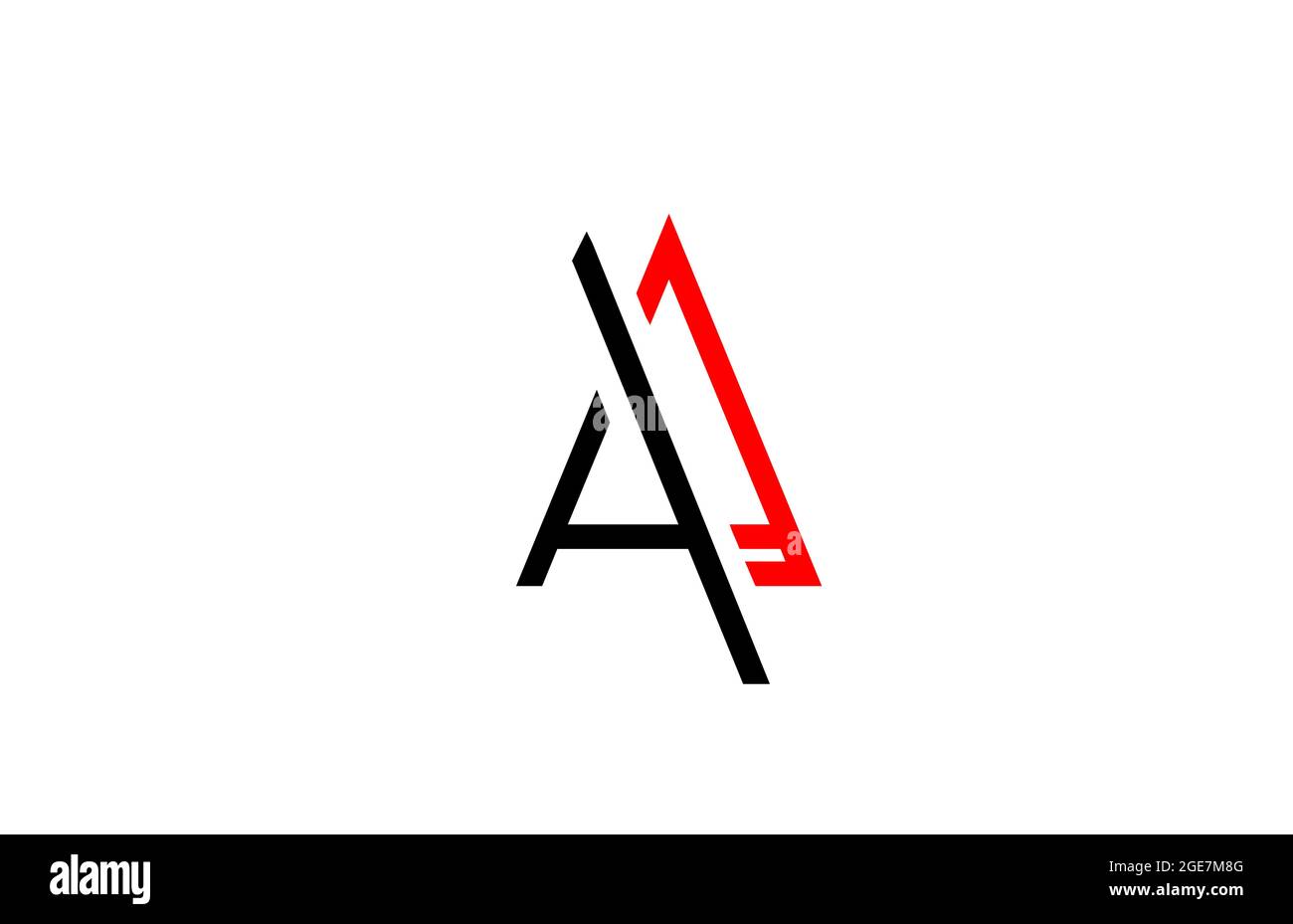 black red A line alphabet letter logo icon. Creative design for company ...