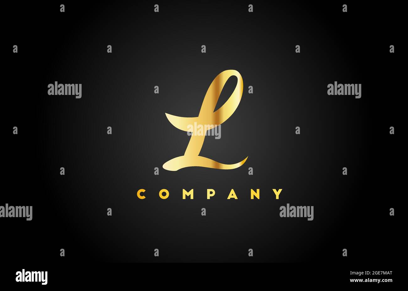 gold golden metal L alphabet letter logo icon for branding. Creative ...