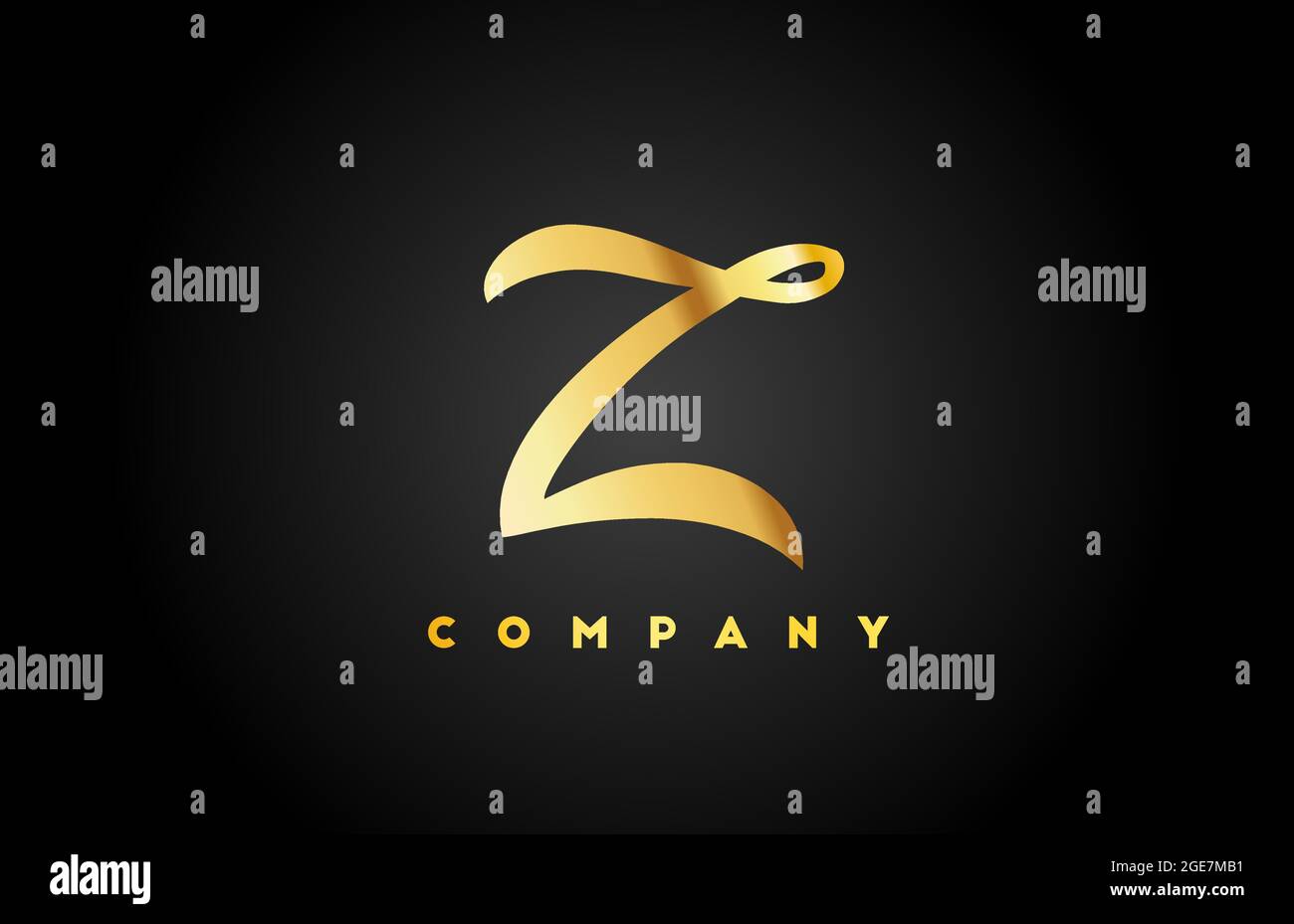 gold golden metal Z alphabet letter logo icon for branding. Creative ...