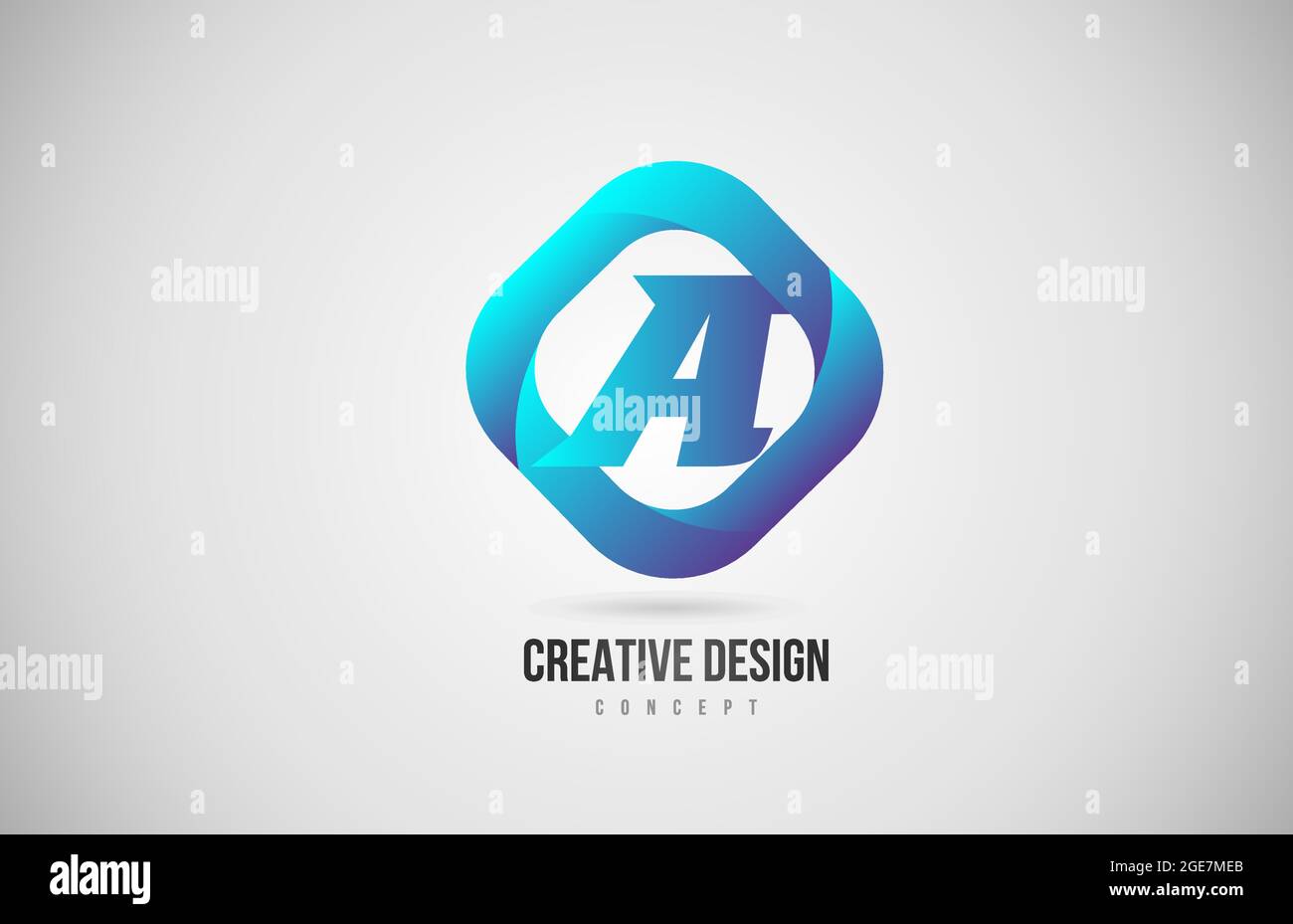 blue gradient A alphabet letter logo icon. Creative design for company ...