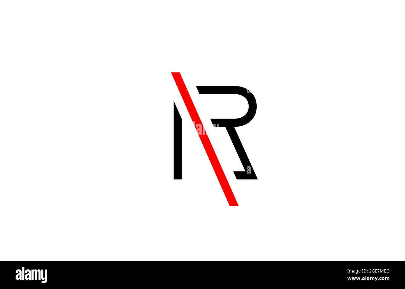 black red R line alphabet letter logo icon. Creative design for company ...