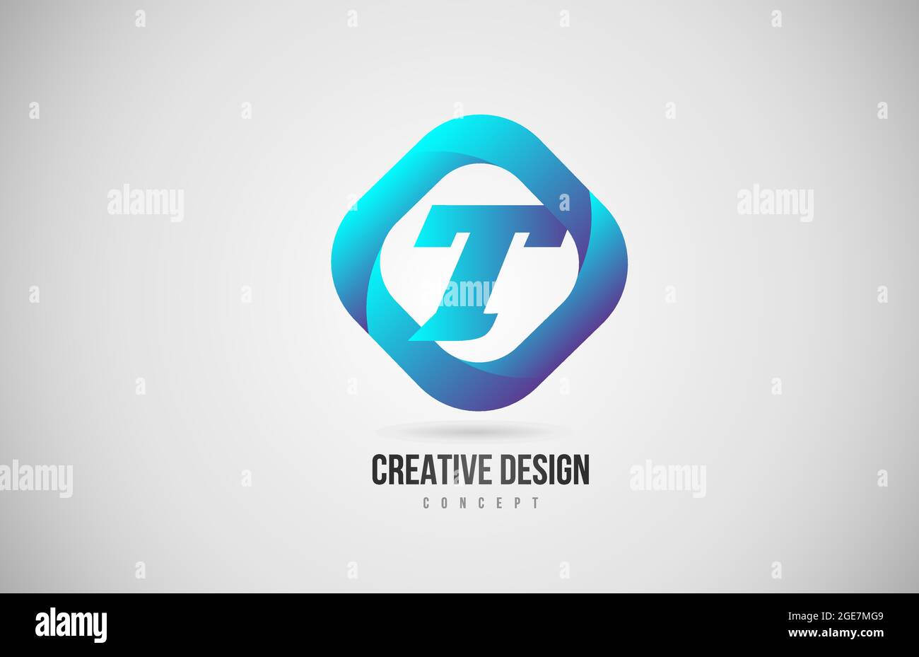 blue gradient T alphabet letter logo icon. Creative design for company ...