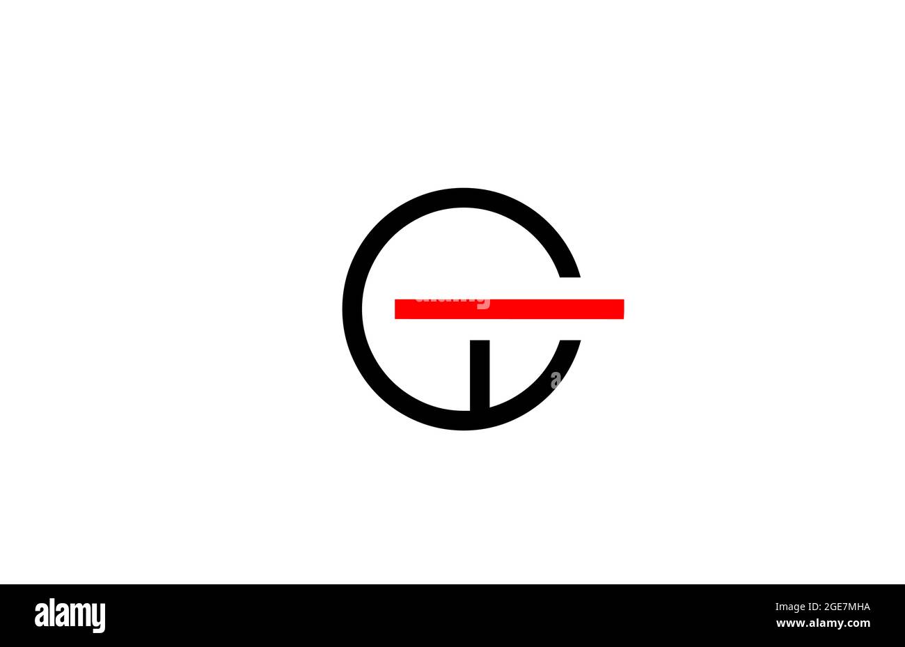 black red G line alphabet letter logo icon. Creative design for company ...