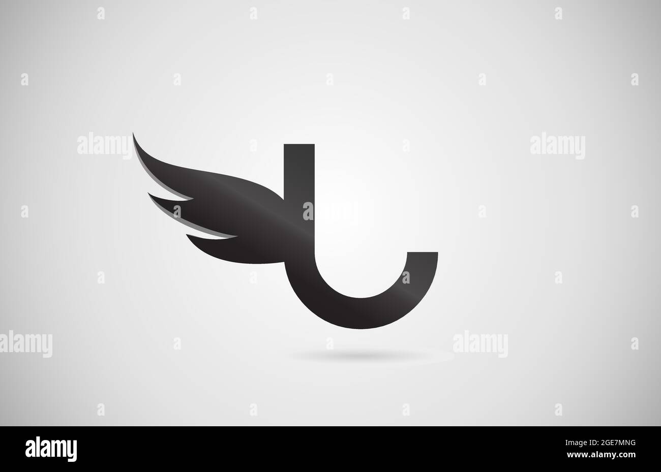 gradient wing U alphabet letter logo icon. Creative design for business ...